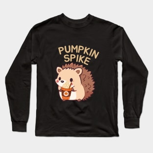 Cute Kawaii Hedgehog Pumpkin Spice Lover Funny Mom Fall Season Long Sleeve T-Shirt